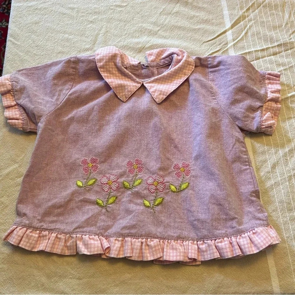 Dolci Momenti Gingham and Floral Top Size 2T - Picture 1 of 5